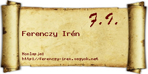 Ferenczy Irén névjegykártya