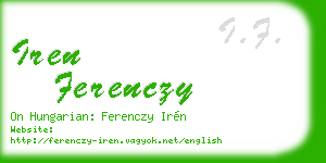 iren ferenczy business card