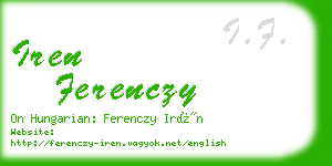 iren ferenczy business card